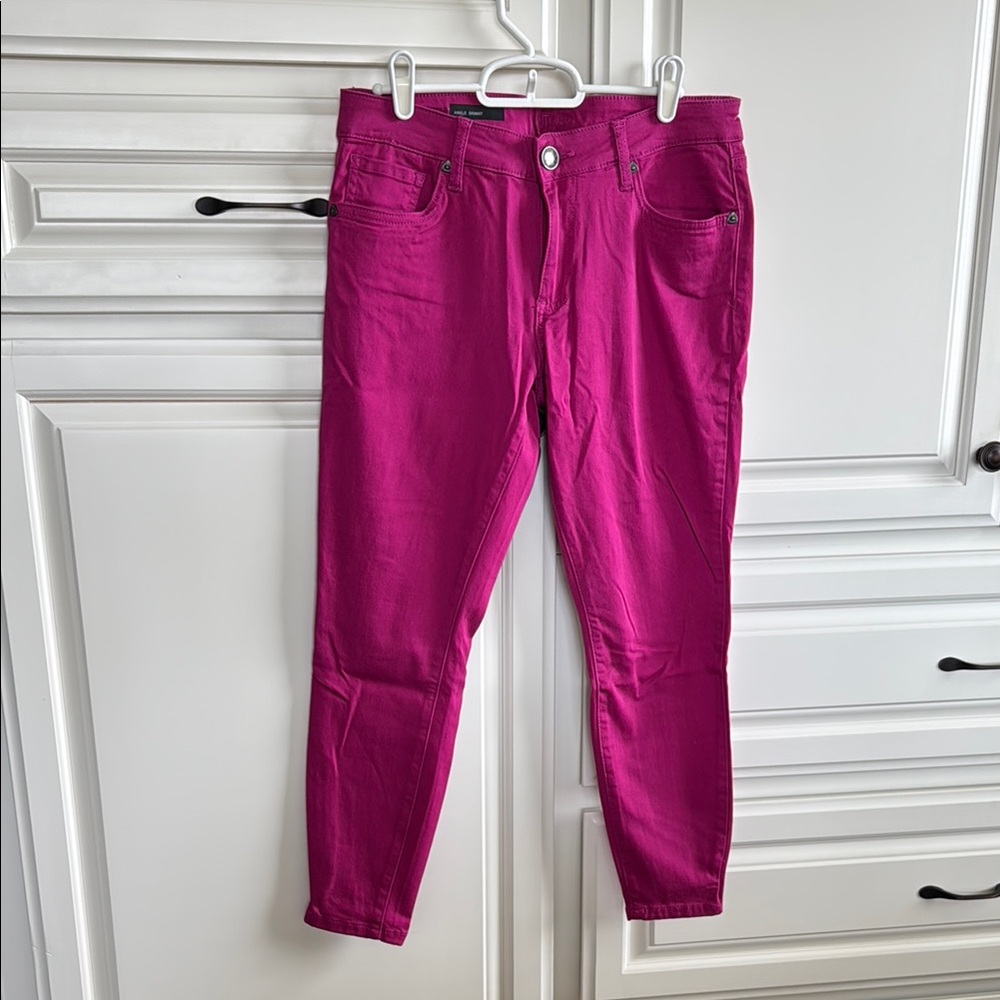 Vibrant Pink Skinny Ankle Jeans